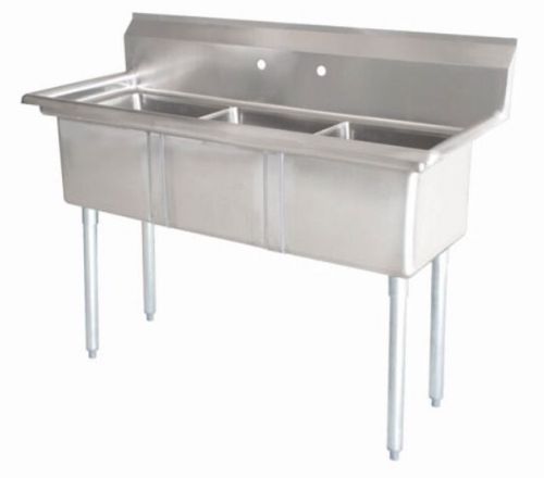 (3) three compartment 20&#034; x 35&#034; commercial stainless steel restaurant sink nsf for sale