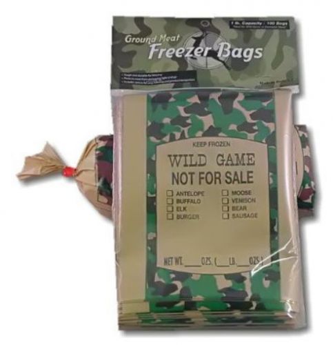 NEW Wild game camo 1 lb. Meat Bags - 100 Pcs - 4.25 x 10