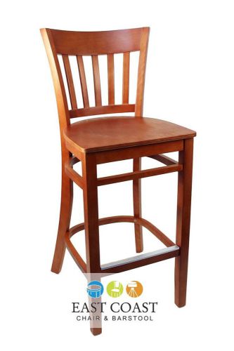 New gladiator cherry vertical back wooden restaurant  bar stool with cherry seat for sale