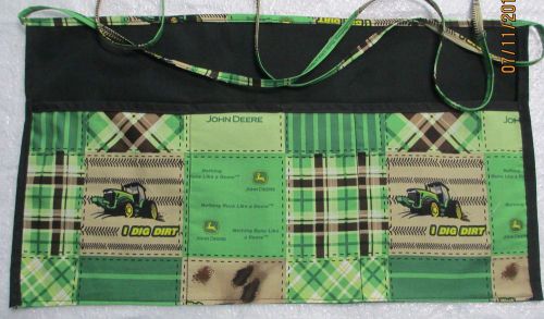 Waiter/waitress Server Waist Apron, John Deere dig dirt green plad