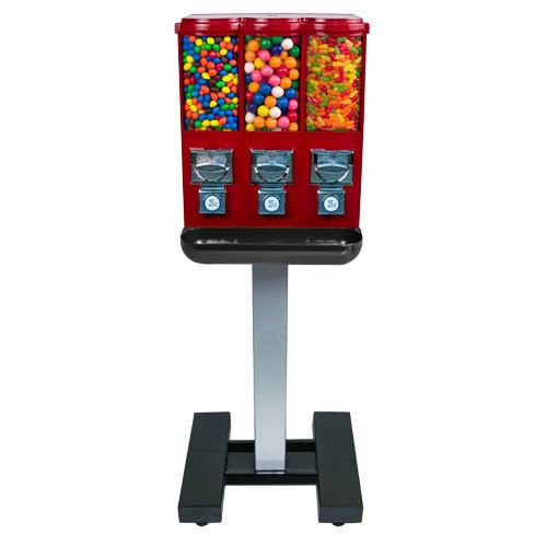 Triple Time Gumball and Candy Vending Machine RED