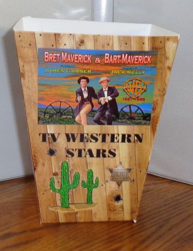 TV WESTERN STARS POPCORN BOX # 3. PALADIN, CHEYENNE, MAVERICK, LAWMAN. RAWHIDE