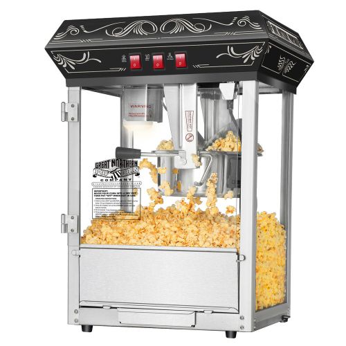 Great Northern Popcorn Black Good Time Popcorn Popper Machine, 8 Ounce