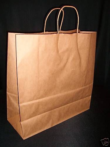 250 NAT/BROWN PAPER RETAIL SHOPPING GIFT BAGS 16x6x12