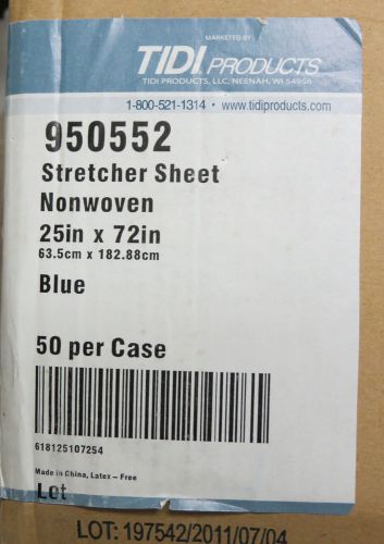 Case/50 fitted stretcher sheets blue 25&#034;x72&#034; tidi products # 950552 for sale