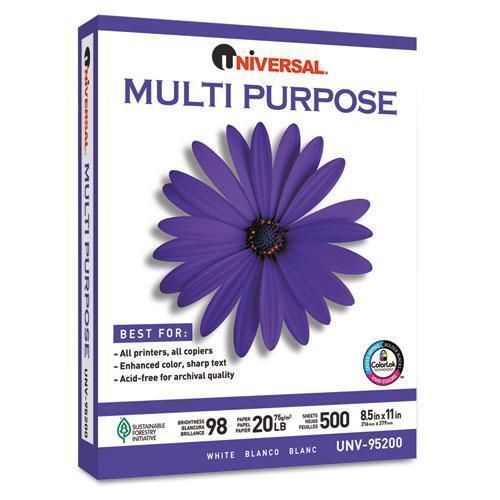 NEW UNIVERSAL 95200 Multipurpose Paper, 98 Brightness, 20lb, 8-1/2 x 11, Bright