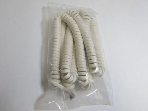New 25&#039; ft ivory cream (off white) phone handset cord (avaya att toshiba) for sale