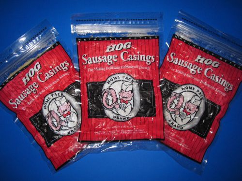 (3) PACKS Natural Hog Pork Sausage Casings Stuffing for Links Brats etc