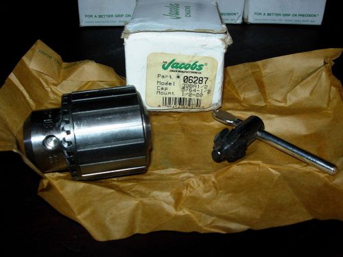 NEW JACOBS DRILL CHUCK W/ KEY PART #06287 MOUNT 1/2-20,CAP 5/64-1/2,MOD.33BA1/2