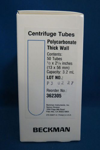 Beckman Thick Wall Centrifuge Tubes 3.2 mL 13 x 56 mm (Qty. 50) #362305