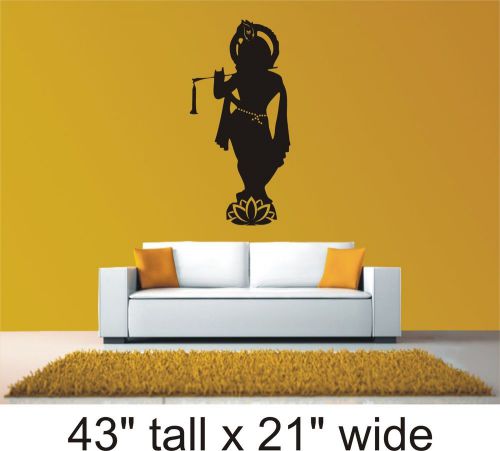 Lord Krishan Silhouette Wall Art Decal Vinyl Sticker Mural Decor-FA304