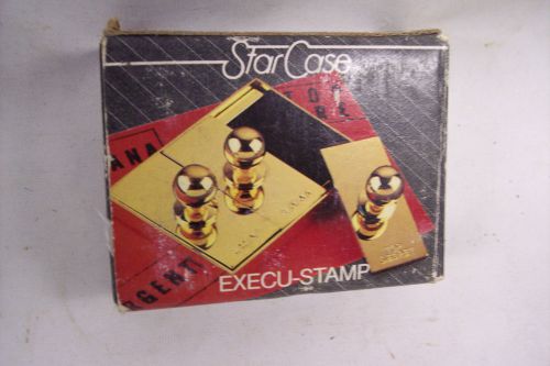 EXECU-STAMP EXECUTIVE DESK STAMP SET 22K GOLD ELECTROPLATED PRIORITIZE STAMP