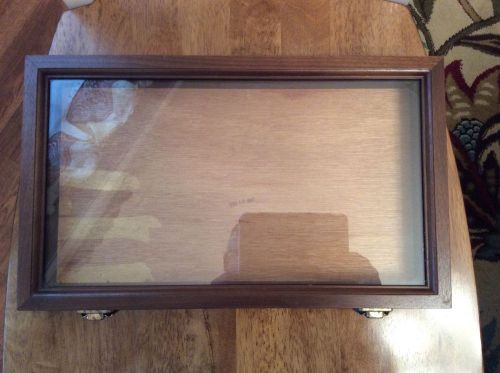 jewlers rustic glass top display case oak wood