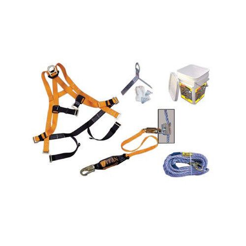 Titan ReadyRoofer™ Fall Protection System - basic roofing kit with 50&#039; lifeline