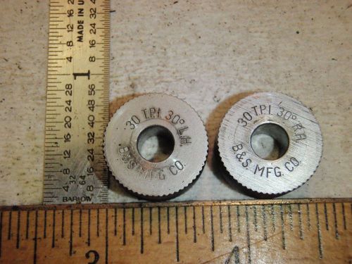 BROWN &amp; SHARPE  KNURL WHEEL ROLLER 30 TPI 30 DEGREE LH &amp; RH SET OF 2