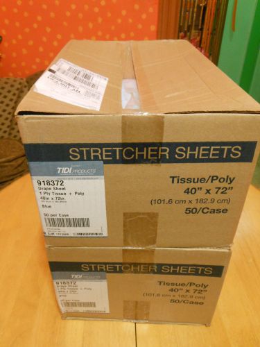 Tidi. 2 cases of stretcher sheets 40&#034;x72&#034; (tissue/poly) (around 90 sheets total) for sale