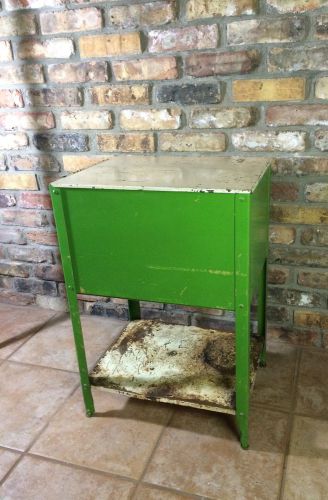 Vintage mid century industrial steel metal green file cabinet table wp johnson for sale