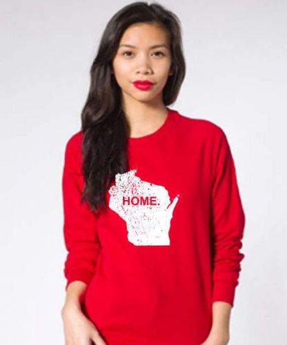 Wisconsin Home State Sweatshirt (Distressed Print) - American Apparel