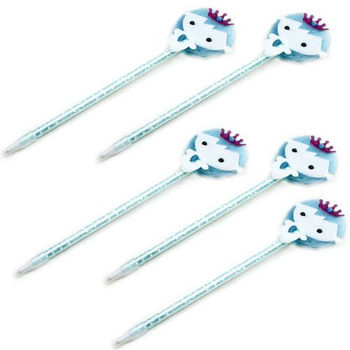 5 x Cute Cartoon Doll Writing Ballpoint Pen Blue