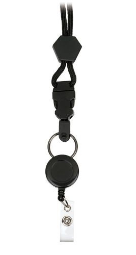 Prestige Medical Retractable Lanyard Black Lanyard, Black Retracteze Set of 2