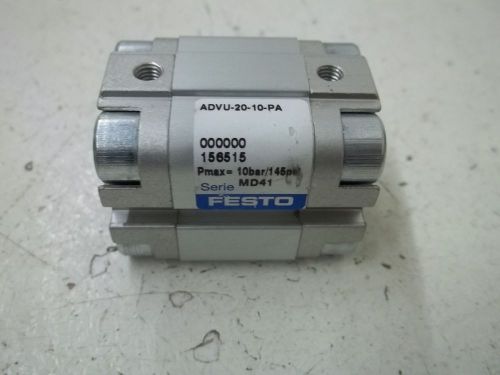 FESTO ADVU-20-10-PA PNEUMATIC CYLINDER *USED*