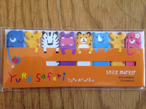 Made In Japan Yuru Safari Post-It Bookmark Memo Flags Index Sticky Notes