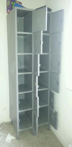 Locker six tier 12x17x11.5  12 door - assembled gray for sale