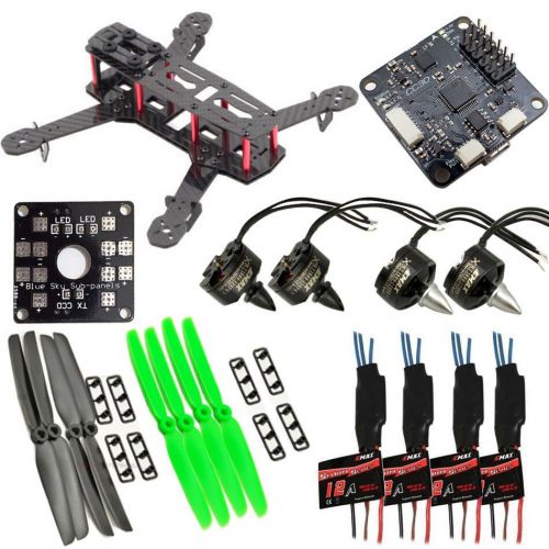 Qav 250mm quadcopter frame racing emax mt1806 motors simonk 12a 5030 prop cc3d for sale