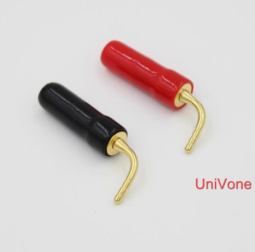 Insulated pin terminal banana plug amplifier audio connector red black 1 each for sale