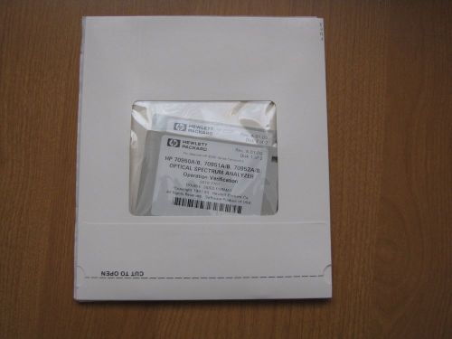 Hp 5010-7701 optical spectrum analyzer operation verification for 70950a, 70952b for sale