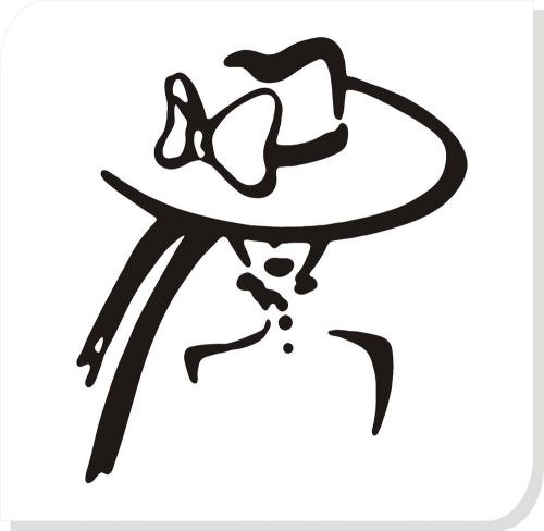 sketch of elegant woman with hat car vinyl sticker decals truck bumper #81