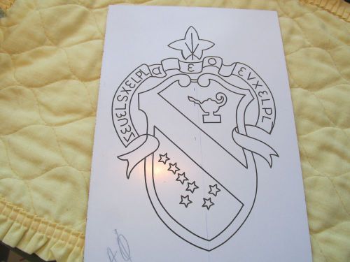 Engraving template college sorority alpha phi crest - for awards/plaques for sale