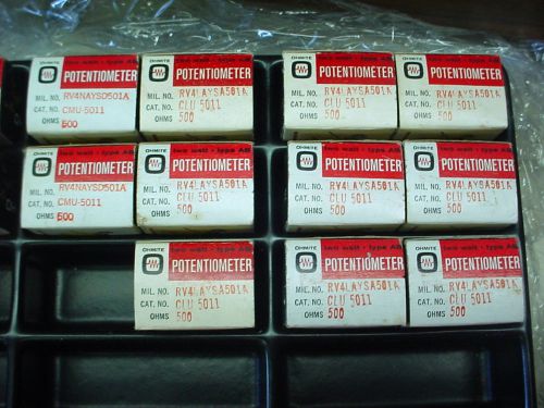 (11) Ohmite Potentiometer Type AB 2 Watt CLU-5011 NEW