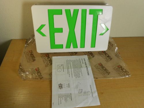 Nora Lighting NX-603-LED 2-Watt 120/277VAC Green LED Exit Sign with Battery Back