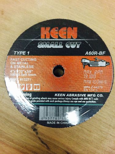 4&#034;x1/32&#034;x3/8&#034; METAL/STAINLESS CUT-OFF WHEEL A60RBF KEEN (KN1-13278-50)