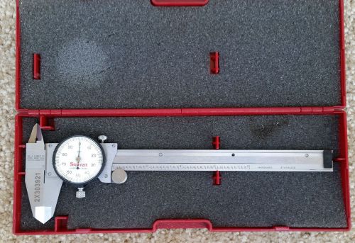 STARRETT 120A-6 Dial Caliper, Hardened Stainless Steel, 0-6&#034; Range, .001&#034;