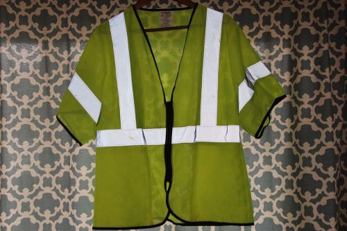 CLASS 3 YELLOW MESH SAFETY VEST REFLECTIVE TAPE SLEEVES NO POCKETS XL SV300NP-XL