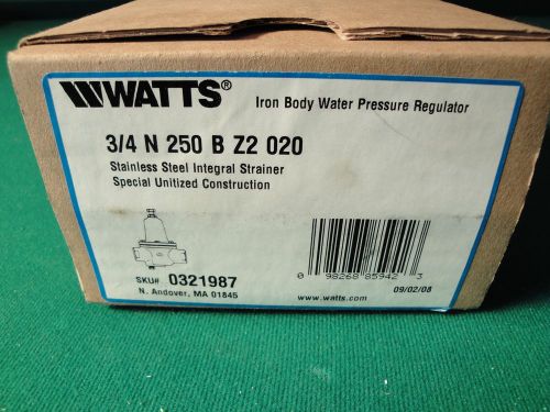 WATTS 3/4&#039;&#039; WATER PRESSURE REGULATOR VALVE N250B Z2 020 P.R.V.