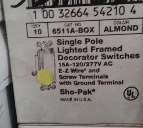 (10) Eagle 6511A-Box Almond Single Pole Lighted Decorator Rocker