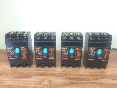 (4) FUJI ELECTRIC SA53B - 20A CIRCUIT BREAKERS, 3 POLE