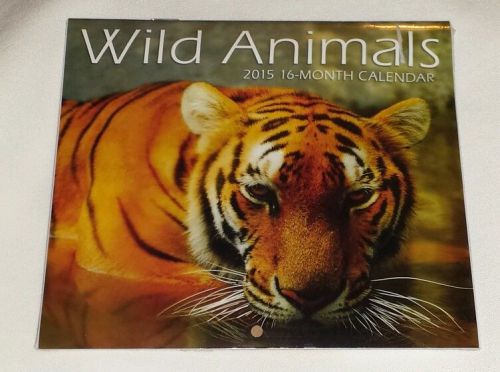 2015 16 month mini wall calendar [ WILD ANIMALS ] sealed