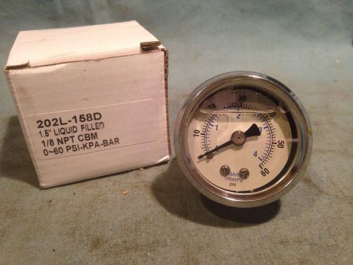 Liquid-Filled Pressure Gauge 0 to 60 PSI 1.5&#034; Face 1/8 NPT CBM