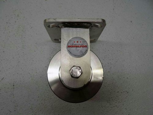 Hamilton R-WHS-4SB Rigid Plate Caster, 850 lb, 4 In. Diameter, Stainless Steel