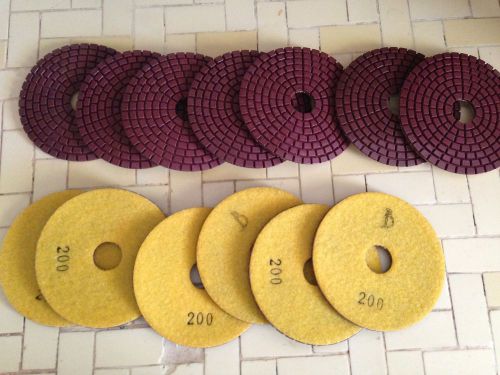 13 pads Diamond Polishing 4&#034; Grit #200