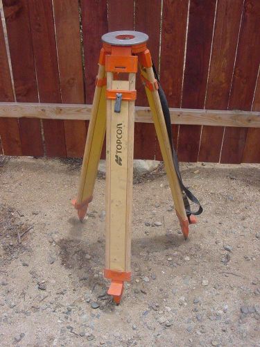 TOPCON HEAVY DUTY WOODEN YELLOW TRANSIT SURVEY TRIPOD #