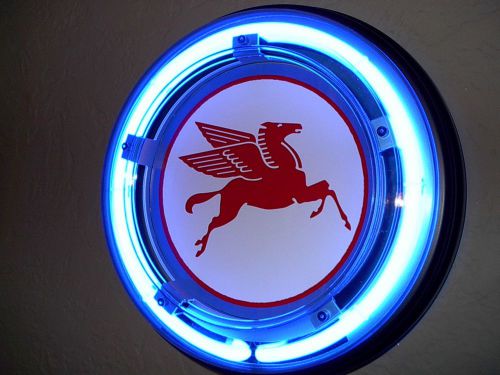 *** Mobil Pegasus Oil Gas Service Station Garage Man Cave Neon Advertising Sign