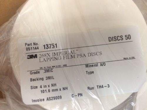 3M 268X IMPERIAL LAPPING FILM PSA DISCS **BOX OF 900**