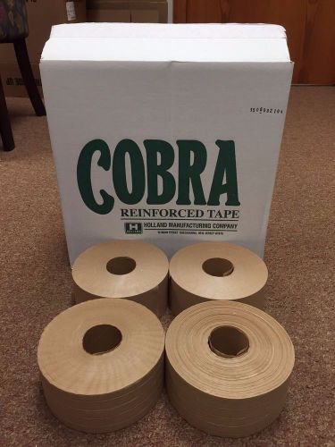 8 Rolls 70mm x 450 FT Reinforced Gummed Kraft Paper Tape Cobra / Holland Brand