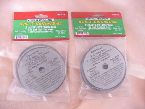 New 3 inch cut off wheel disc 3&#034; x 1/16&#034; x 3/8&#034; arbor hole (2) two 5 packs=10 pc for sale