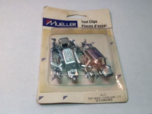 MUELLER 4 #010030 20 Amp GENERAL PURPOSE STEEL ALLIGATOR CLIPS NOS ++